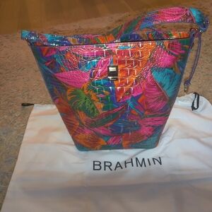 Brahmin shoulder bag in tropical Melbourne embossed leather